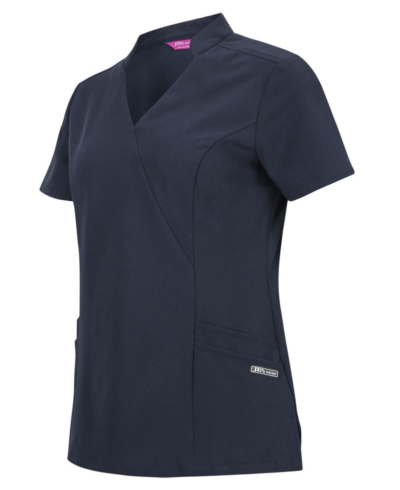 Nu Mandarin Collar Scrub Top Ladies