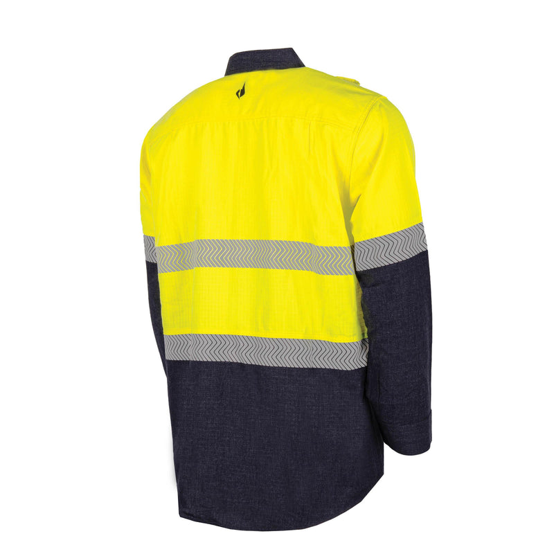 BOOL-BW2595T1 Ultra-lightweight PPE2 Two Tone FR Shirt with Segmented FR Reflective Tape rear