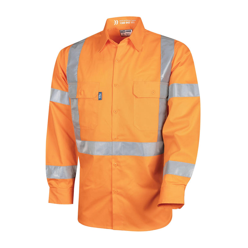 Tru Workwear CS1000T5 Lightweight NSW Rail Vented Hi-Vis Drill Shirt With Reflective Tape