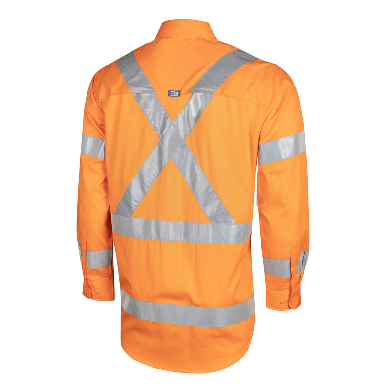 Tru Workwear CS1000T5 Lightweight NSW Rail Vented Hi-Vis Drill Shirt With Reflective Tape