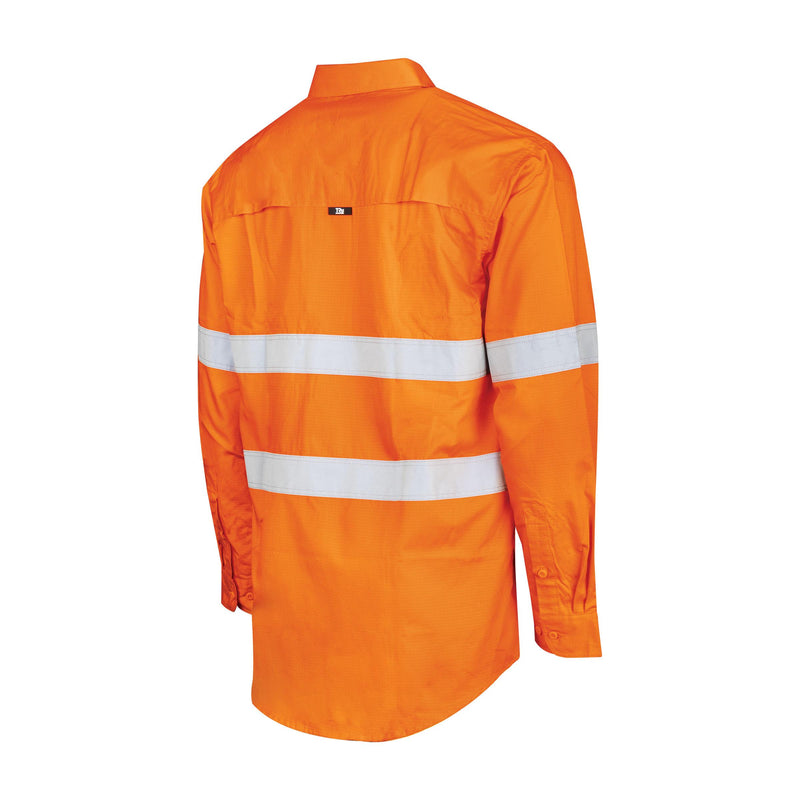 Ripstop L/S Vented Hi-Vis Cotton Shirt With Reflective Tape (Plus Series)