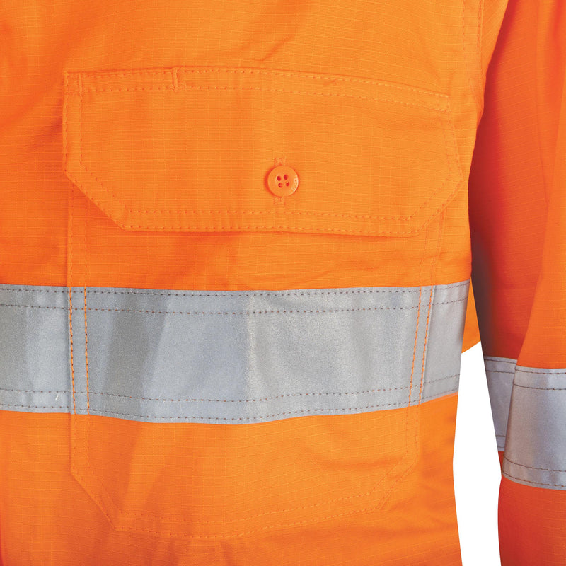 Ripstop L/S Vented Hi-Vis Cotton Shirt With Reflective Tape (Plus Series)