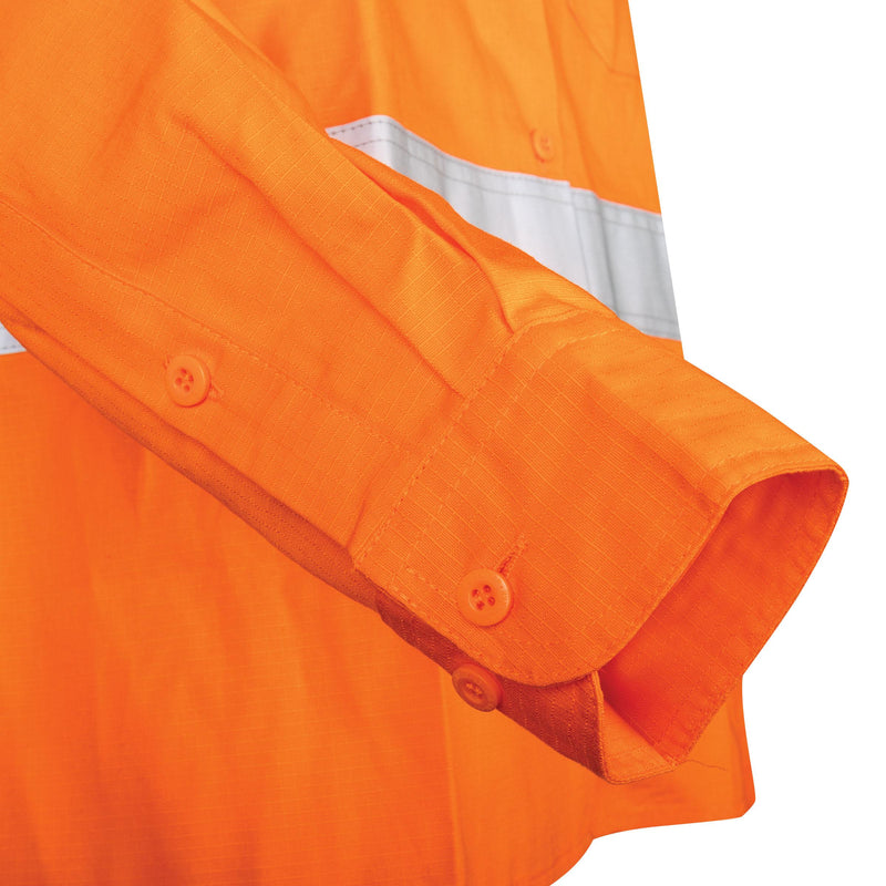 Ripstop L/S Vented Hi-Vis Cotton Shirt With Reflective Tape (Plus Series)