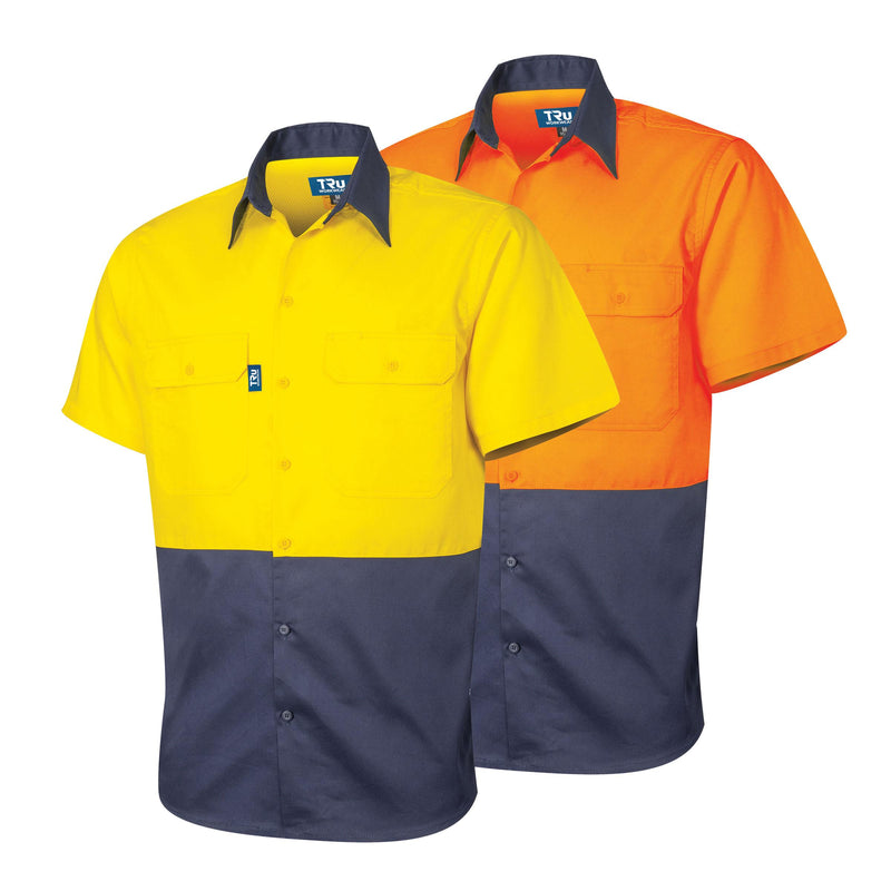 Tru Workwear DS2165 Lightweight Vented S/S Hi-Vis Drill Shirt