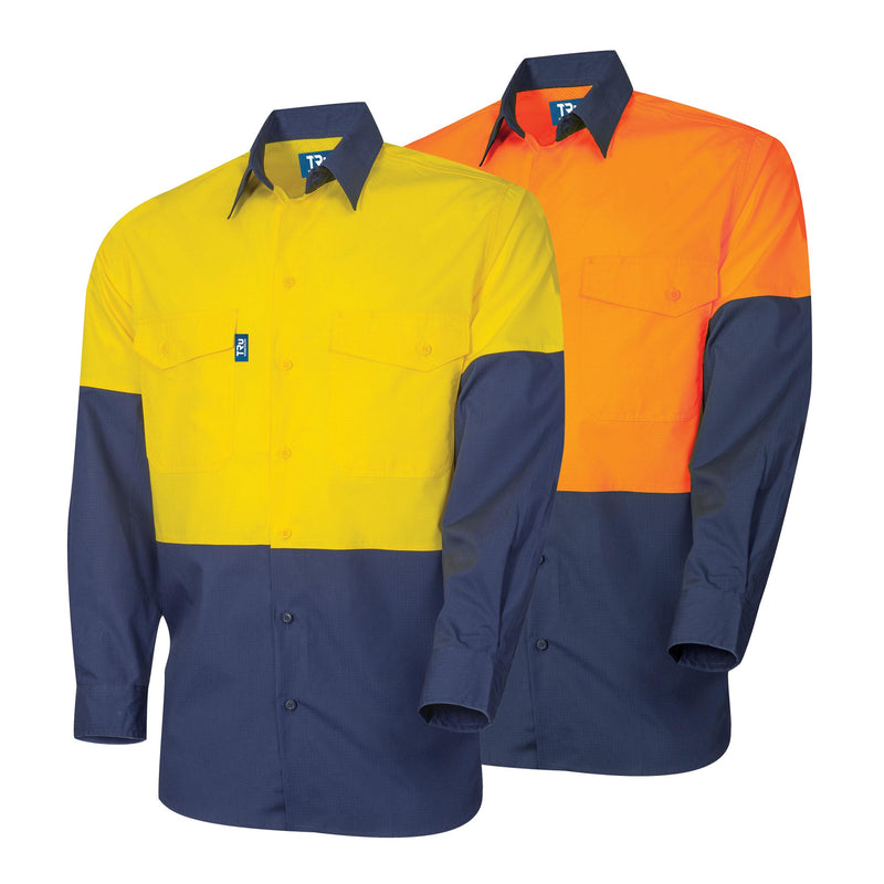 Tru Workwear DS2169 Ripstop Cotton L/S Vented Hi-Vis Shirt