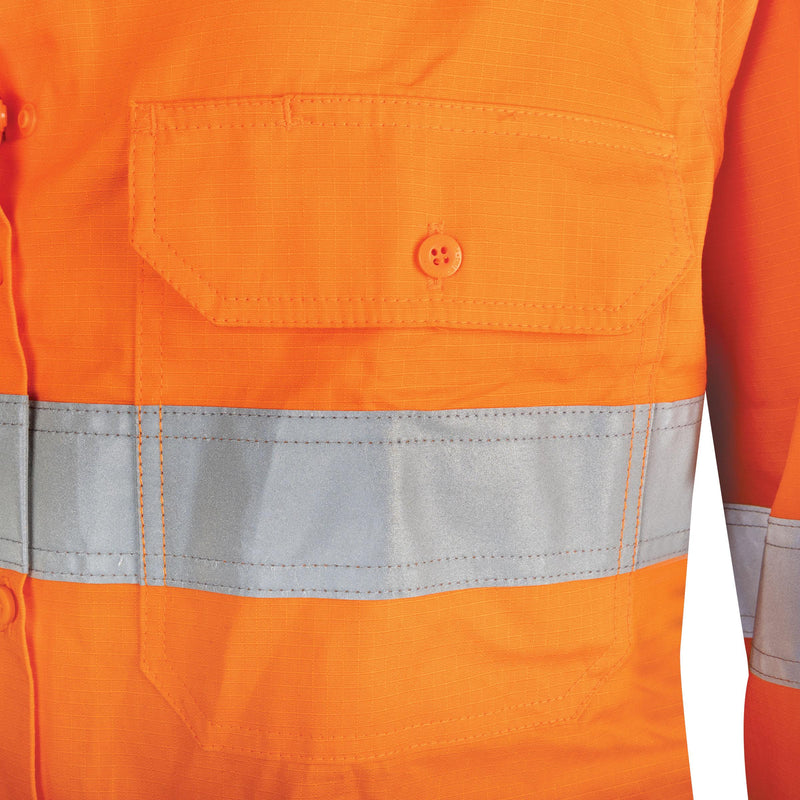 Ripstop Vented L/S Hi-Vis Shirt With Reflective Tape Ladies