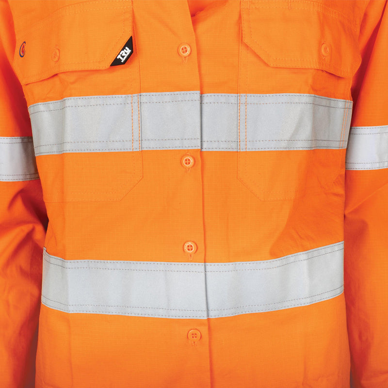 Ripstop Vented L/S Hi-Vis Shirt With Reflective Tape Ladies