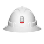 V6 Hard Hat Unvented Full Brim with Lamp Bracket and Ratchet Harness - White