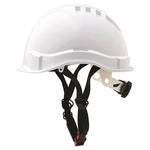 V6 Hard Hat Unvented Micro Peak Ratchet Harness Linesman - White