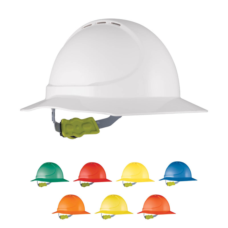 GT11 Type 1 ABS Vented Broad Brim Hard Hat with Ratchet Harness - 10 PACK