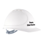 GTE3 Deputy Chief Warden Essential Type 1 ABS Vented Hard Hat with Slide Lock Harness