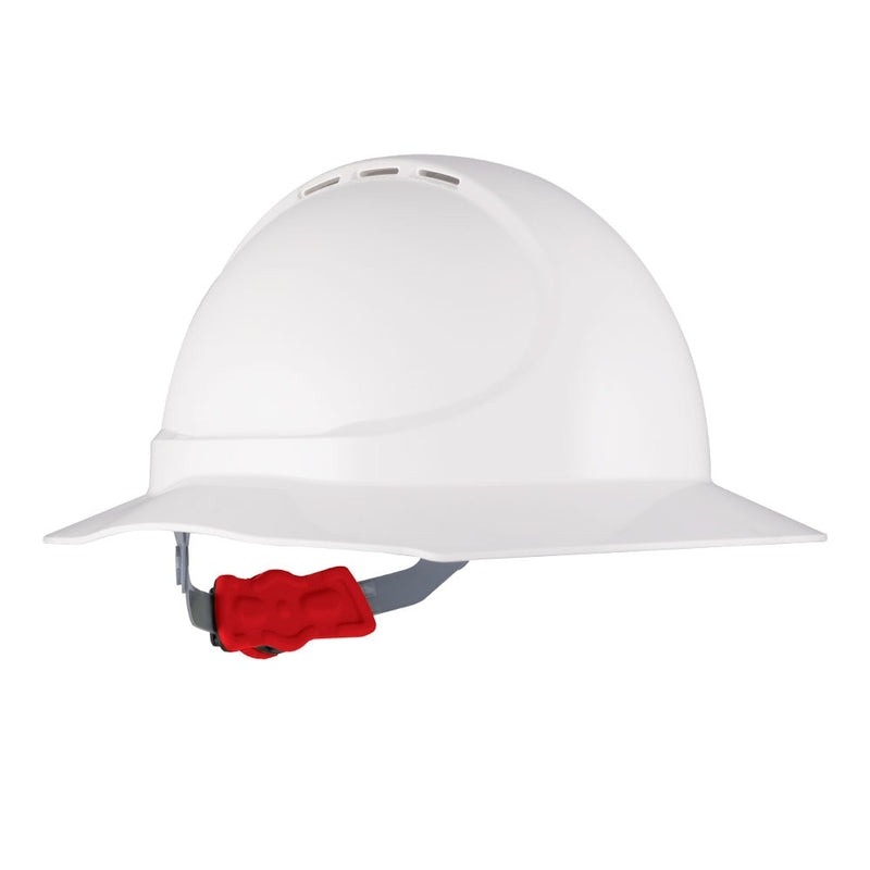 The Mate Type 1 ABS Vented Broad Brim Hard Hat with Ratchet Harness - 10 PACK