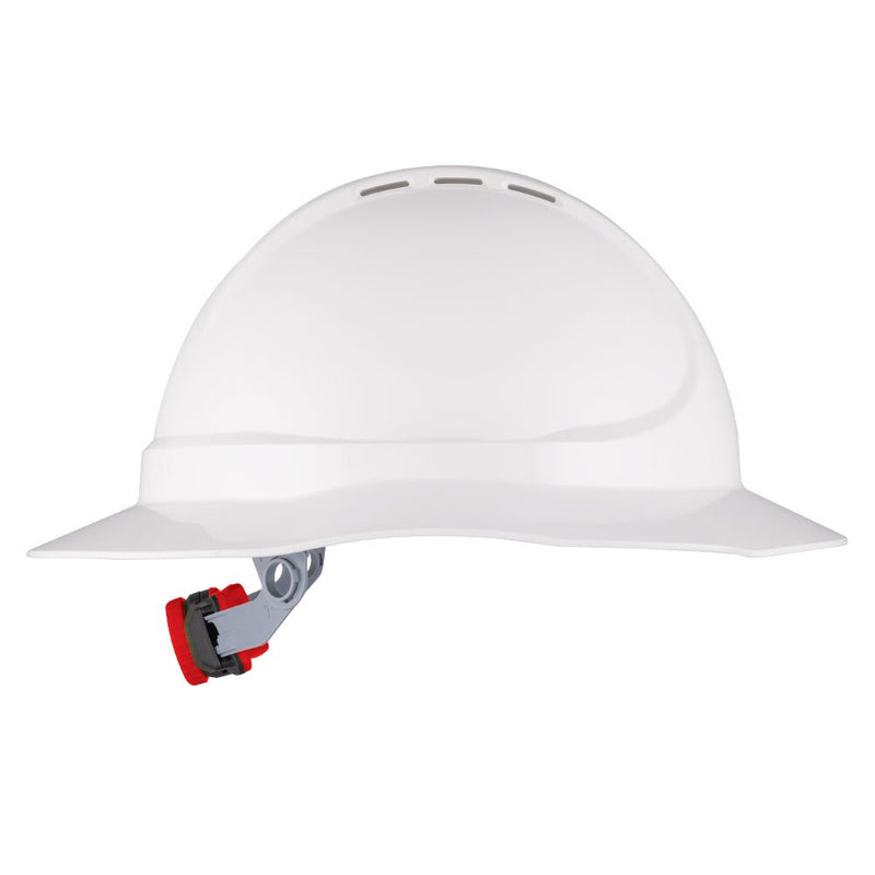 The Mate Type 1 ABS Vented Broad Brim Hard Hat with Ratchet Harness - 10 PACK