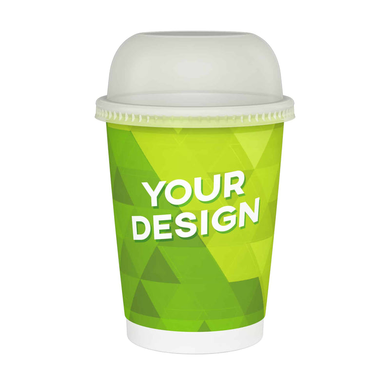 Med Compostable 360ml (12oz) Custom Cups With 90mm Lids