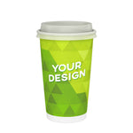 Large Compostable 480ml (16oz) Custom Cups With 90mm Lids