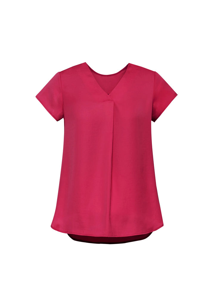 Kayla V-Neck Pleat Blouse