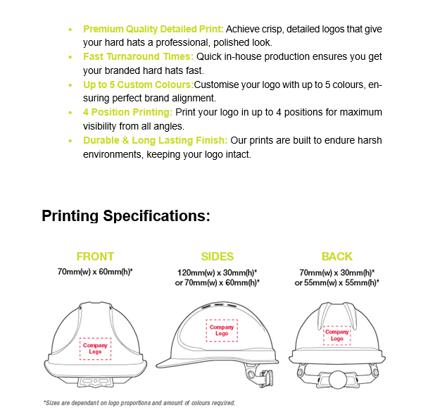 * GTE1 Essential Type 1 ABS Vented Hard Hat with Ratchet Harness - 20 PACK - INCLUDING LOGO PRINTING