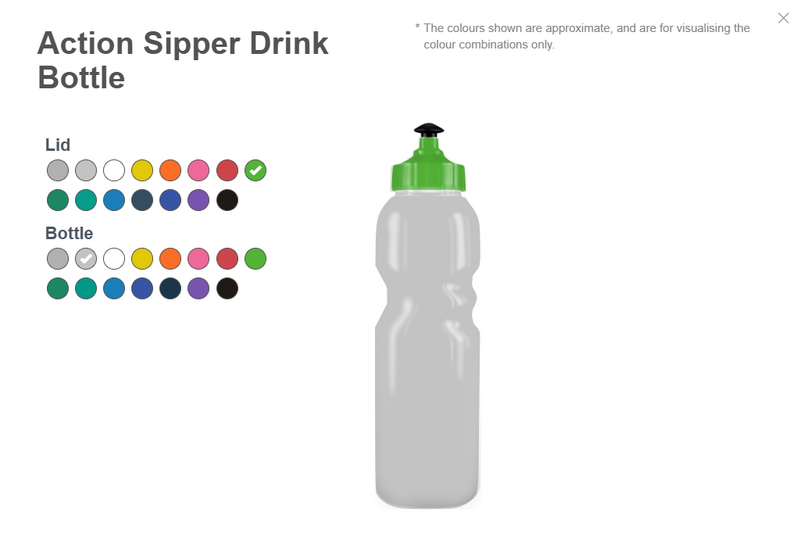 100153 Action Sipper Bottle - with 1 colour print - Mix and Match