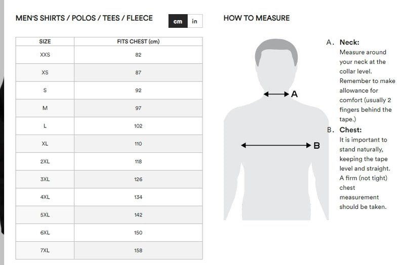 king-gee-trademark-hoodie-K15007-size-chart