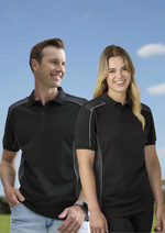 BIZ  P413US Grid Short Sleeve Polo Unisex Evoke Uniforms