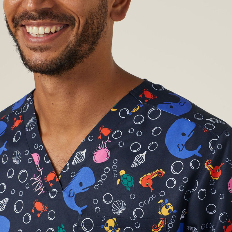 Scrub Top Printed Unisex - Under The Sea