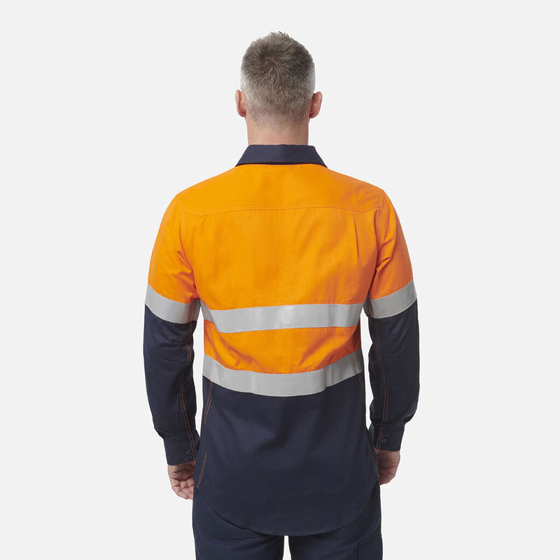 ShieldTec FR Hi Vis 2 Tone Closed Front Taped Shirt - HRC/PPE2